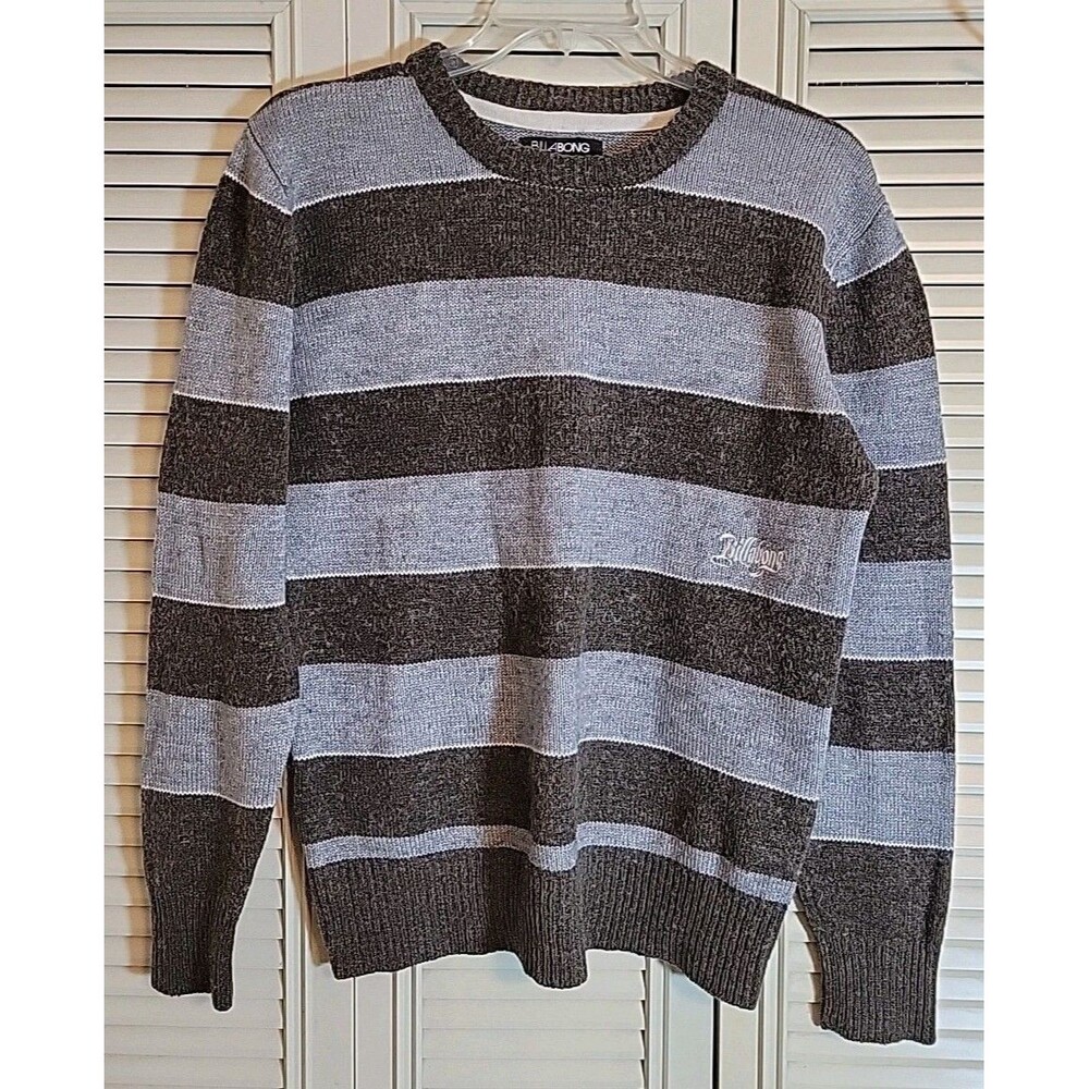 VTG Billabong Sweater Mens L Wool Grunge Y2K Knit Surf Skate Grunge Striped EUC